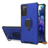 For Samsung Galaxy S20 FE /Fan Edition Shock-Proof Case with Kickstand Ring Holder Texture Rugged Hybrid Dual Layer  Phone Case Cover