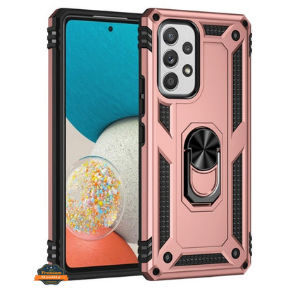 For Samsung Galaxy A23 5G Shockproof Hybrid Dual Layer PC + TPU with Ring Stand Metal Kickstand Heavy Duty Armor Shell  Phone Case Cover