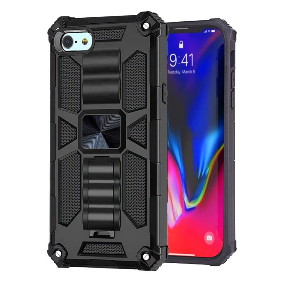 For Apple iPhone SE 3 (2022) SE/8/7 Heavy Duty Stand Hybrid Shockproof [Military Grade] Rugged with Built-in Kickstand  Phone Case Cover