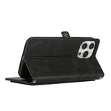 For Nokia C100 Wallet Premium Luxury 9 ID Cash Credit Card Slots Holder Carrying Pouch Folio Flip PU Leather Kickstand Black Phone Case Cover
