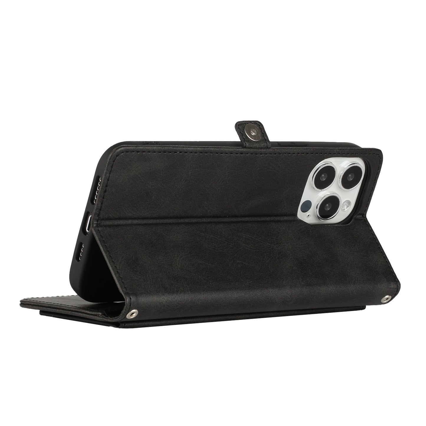 For Apple iPhone 13 Pro Max Ultra Luxury 9 ID Cash Credit Card Slots Holder Carrying Pouch Folio Flip PU Leather Kickstand  Phone Case Cover