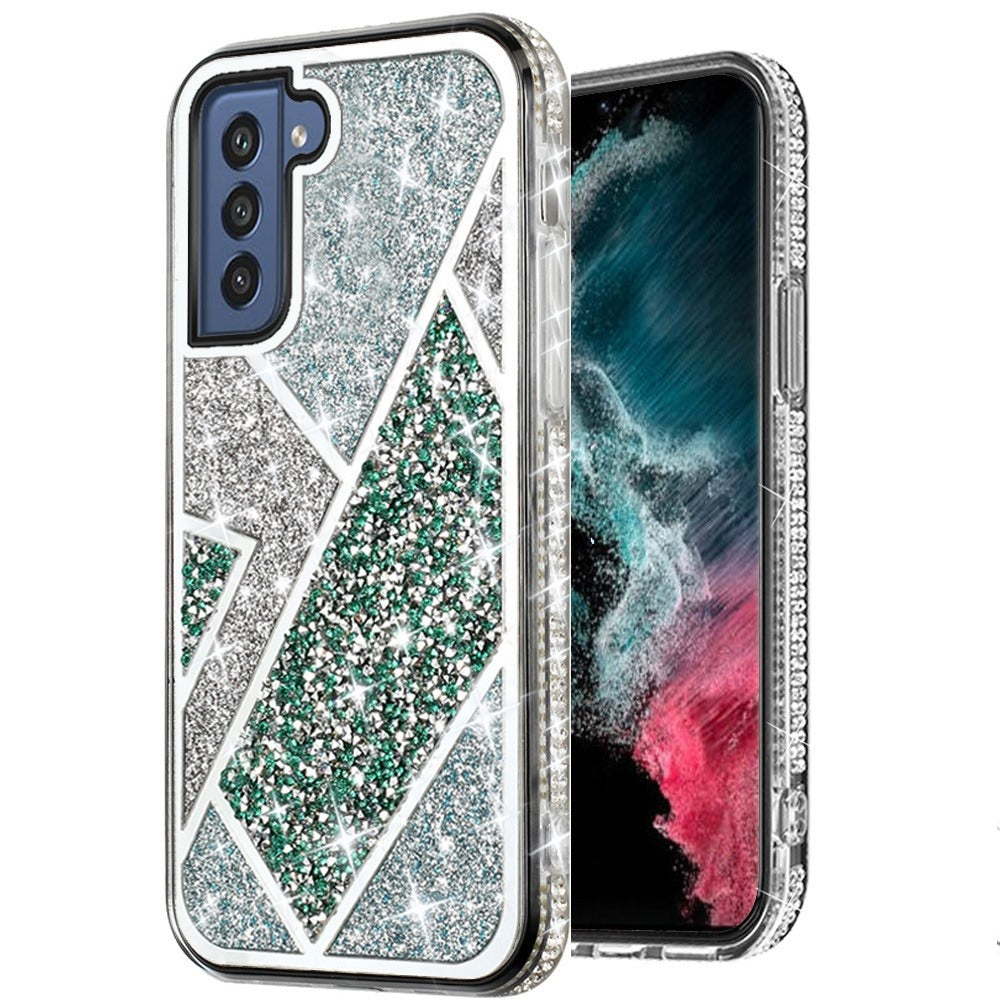 For Samsung Galaxy S22+ Plus Glitter Bling Diamond Rhinestone Sparkly Bumper Fashion Shiny Fancy Cases Hybrid Rugged  Phone Case Cover