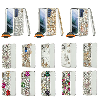 For Motorola Moto G Stylus 2022 4G Bling Clear Crystal 3D Full Diamonds Luxury Sparkle Rhinestone Hybrid  Phone Case Cover