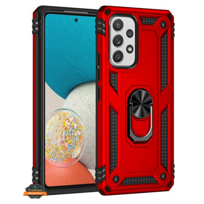 For Samsung Galaxy A23 5G Shockproof Hybrid Dual Layer PC + TPU with Ring Stand Metal Kickstand Heavy Duty Armor Shell  Phone Case Cover
