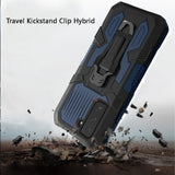 For Samsung Galaxy S21 FE /Fan Edition Rugged Heavy Duty Dual Layers Hybrid Shockproof Shell with Built in Metal Clip Holder & Kickstand  Phone Case Cover