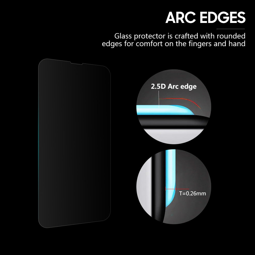 For Apple iPhone 14 Plus /13 Pro Max (6.7") Ultra Thin Tempered Glass Screen Protector 0.26MM Arcing Protector Guard Clear Screen Protector