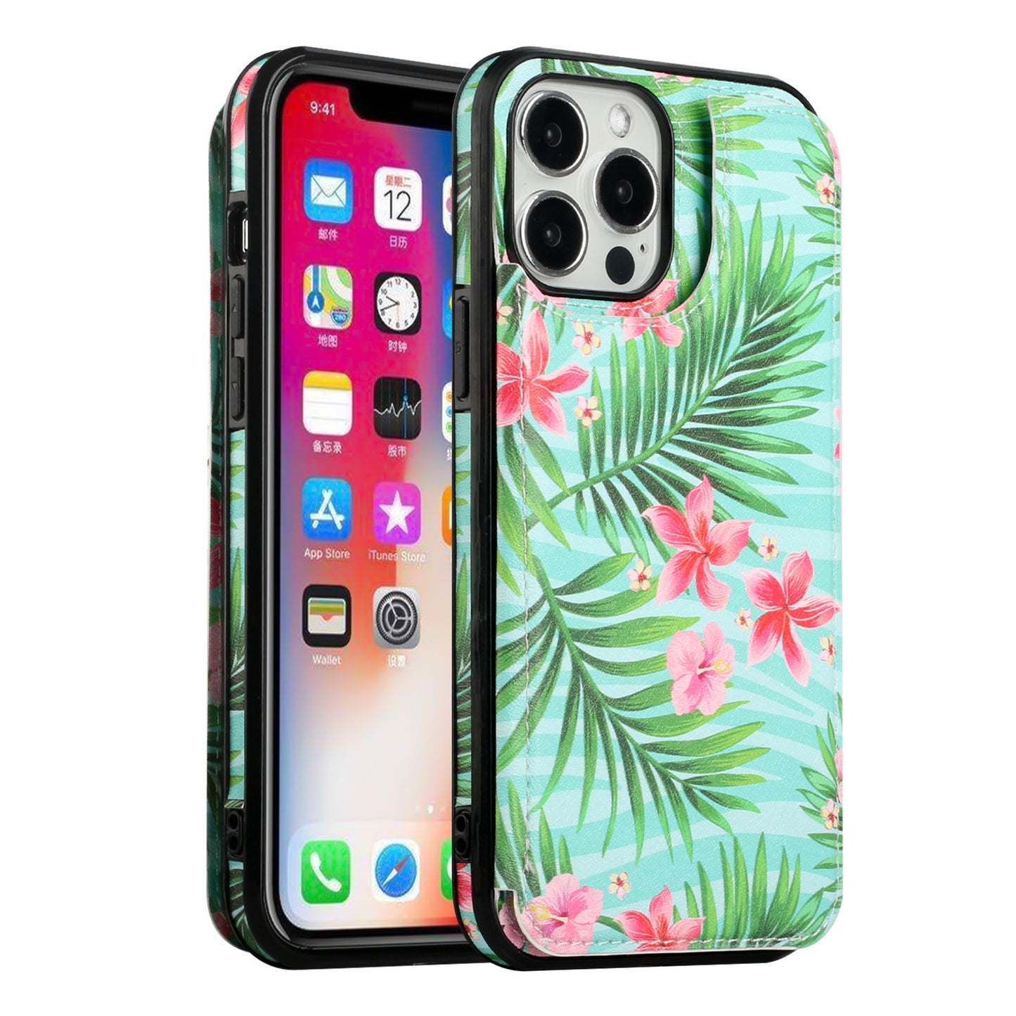 For Apple iPhone 14 /Plus Pro Max Wallet PU Leather [Two Magnetic Clasp] [Card Slots] Stand Back Storage Flip  Phone Case Cover