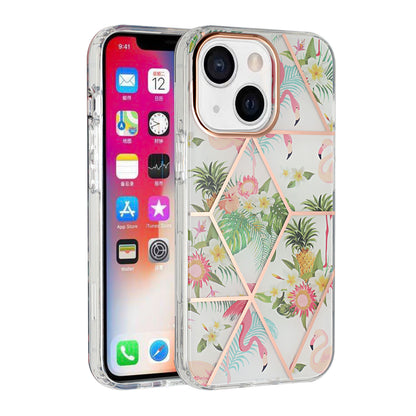 For Apple iPhone 14 Pro (6.1") Fashion Floral IMD Design Flower Pattern Hybrid Protective Hard Rubber TPU Back  Phone Case Cover