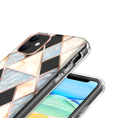 For Apple iPhone 14 Pro (6.1") Dual Layer Hybrid Shockproof Fashion Design IMD Electroplating 2in1 Hard Frame  Phone Case Cover