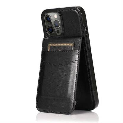 For Apple iPhone 14 Pro (6.1") Wallet Case with Credit Card Holder Vertical Leather Kickstand Buttons Flip Pouch  Phone Case Cover