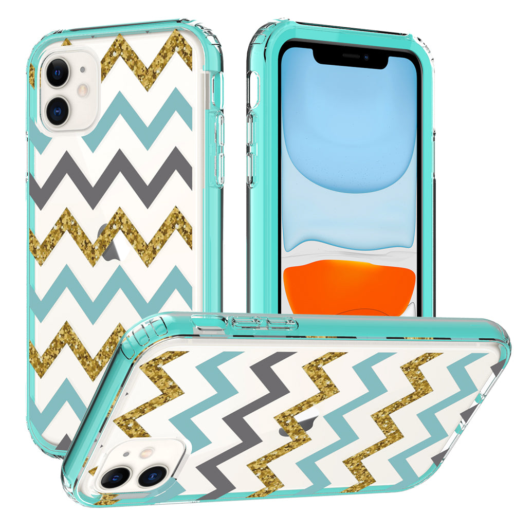 For Apple iPhone 14 (6.1") Beautiful Design 3 in 1 Hybrid Triple Layer Armor Hard PC Plastic Rubber TPU Frame  Phone Case Cover
