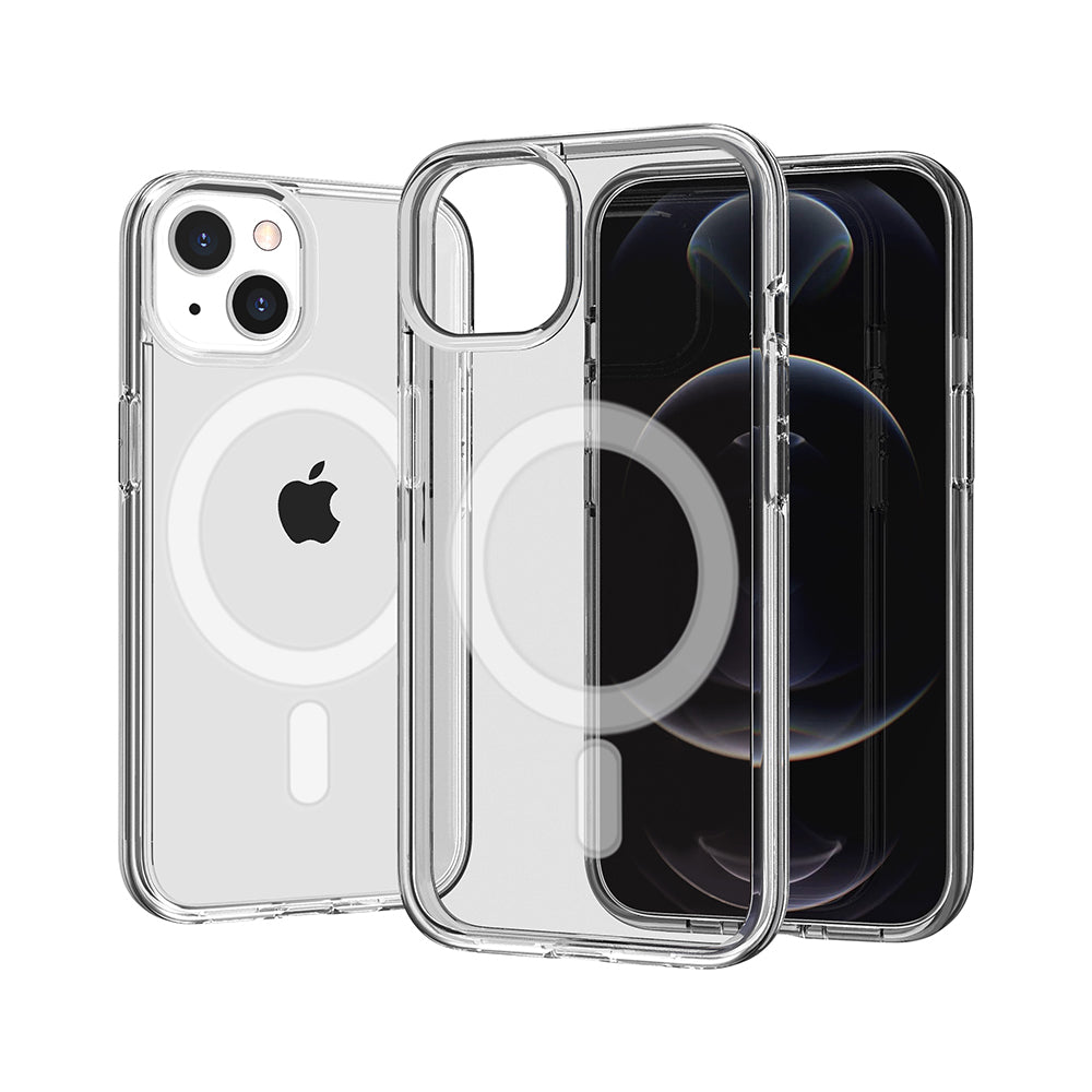 For Apple iPhone 14 /Plus Pro Max Transparent Thick Hybrid Hard PC Shell & Soft TPU Shockproof Compatible with MagSafe  Phone Case Cover