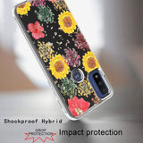 For Motorola Moto G Power 2022 Glitter Flowers Floral Print Pattern Clear Design Shockproof Hybrid Fashion Sparkle Rubber TPU  Phone Case Cover