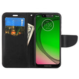 For Alcatel T-Mobile Revvlry PU Leather Wallet with Credit Card Holder Storage Folio Flip Pouch Stand Black Phone Case Cover