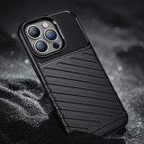 For Samsung Galaxy A13 5G Rugged Hybrid Hard PC Soft Silicone Gel 3.5mm TPU Bumper Texture Shockproof Anti Slip Protective Stylish Ultra Slim Black Phone Case Cover