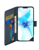 For Apple iPhone 8 Plus/7 Plus/6 6S Plus Wallet Case with Credit Card Holder, PU Leather Flip Pouch Kickstand & Strap Blue Phone Case Cover