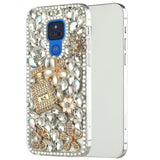 For Samsung Galaxy S21 Ultra Bling Clear Crystal 3D Full Diamonds Luxury Sparkle Rhinestone Hybrid Protective Pearl Flowers Perfume Phone Case Cover