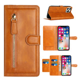 For Apple iPhone 11 (6.1") Multi Credit Card Holder Zipper Storage PU Leather Wallet Pockets Double Flap Pouch Flip Stand  Phone Case Cover