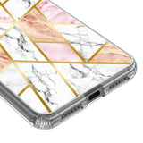 For T-mobile TCL Revvl 4 Stylish Design Hybrid Rubber TPU Hard PC Shockproof Armor Rugged Slim Fit Pink Gray Marble Phone Case Cover