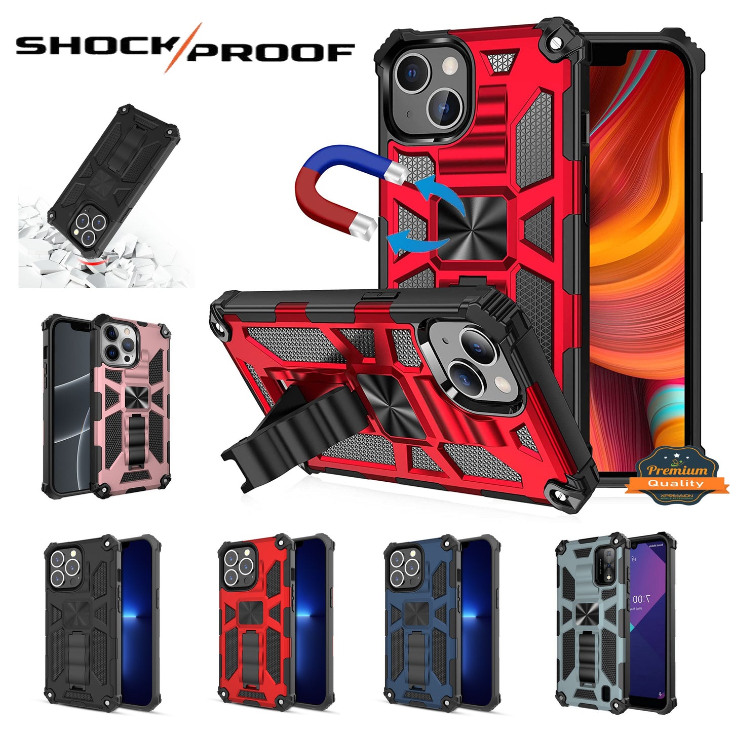 For Motorola Moto G Stylus 5G 2021 Built in Magnetic Kickstand, Military Hybrid Bumper Heavy Duty Dual Layers Rugged  Phone Case Cover