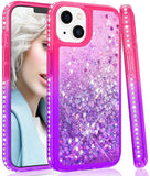 For Apple iPhone 13 Pro (6.1") Gradient Quicksand Glitter Flowing Liquid Floating Sparkly Bling Diamond TPU Rubber Hybrid  Phone Case Cover