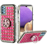 For Apple iPhone XR Fashion Luxury 3D Bling Diamonds Rhinestone Jeweled Shiny Crystal Hybrid Hard with Ring Stand Holder  Phone Case Cover