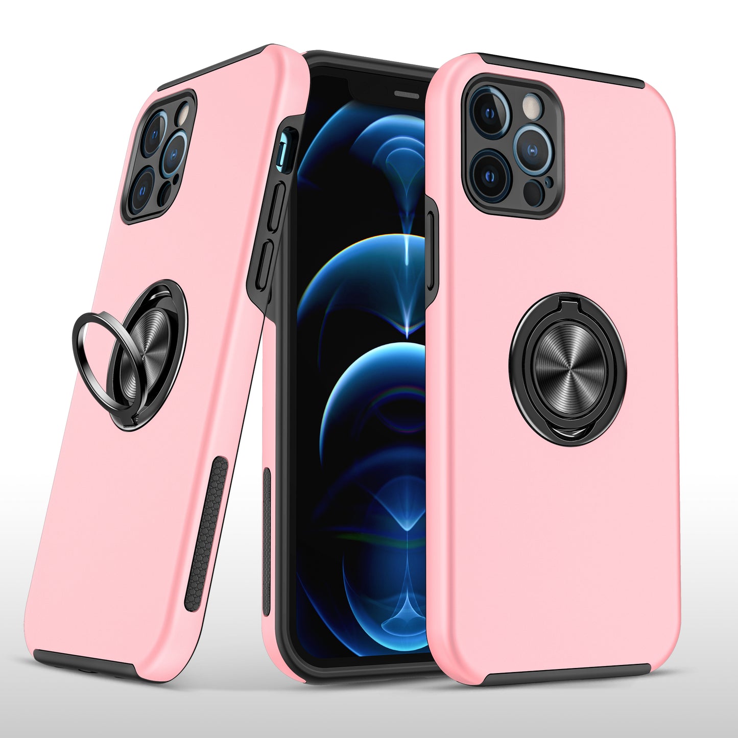 For Apple iPhone SE 3 (2022) SE/8/7 Hybrid 360 Rotatable Invisible Ring Stand Holder Fit Magnetic Car Mount Shockproof Slim  Phone Case Cover