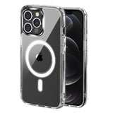 For Apple iPhone 13 /6.1" Clear Magnetic Case with Built-in Magnets Compatible with MagSafe Slim Soft TPU Bumper Hard PC Transparent Phone Case Cover