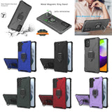 For Samsung Galaxy S20 FE /Fan Edition Shock-Proof Case with Kickstand Ring Holder Texture Rugged Hybrid Dual Layer  Phone Case Cover