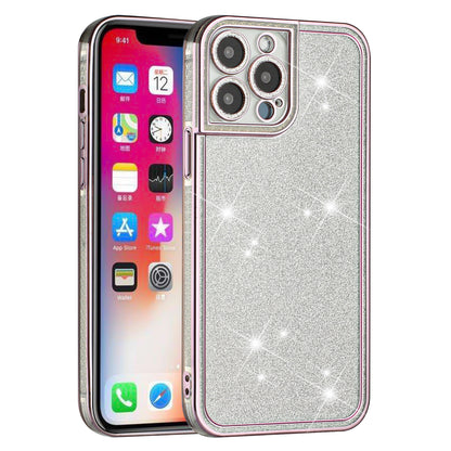 For Apple iPhone 13 Pro Max Luxury Chromed Edge Glitter Star Bling Thick TPU Shiny Bling Protective Frame  Phone Case Cover