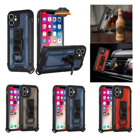 For Samsung Galaxy A13 5G Heavy Duty Military Grade Hybrid with Magnetic Kickstand, Carabiner, Bottle Beer Opener Shockproof  Phone Case Cover