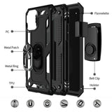 For Motorola Moto G Stylus 5G 2022 Hybrid Armor with Belt Clip Holster Ring Stand, Military Grade Fit Magnetic Car Mount Black Phone Case Cover