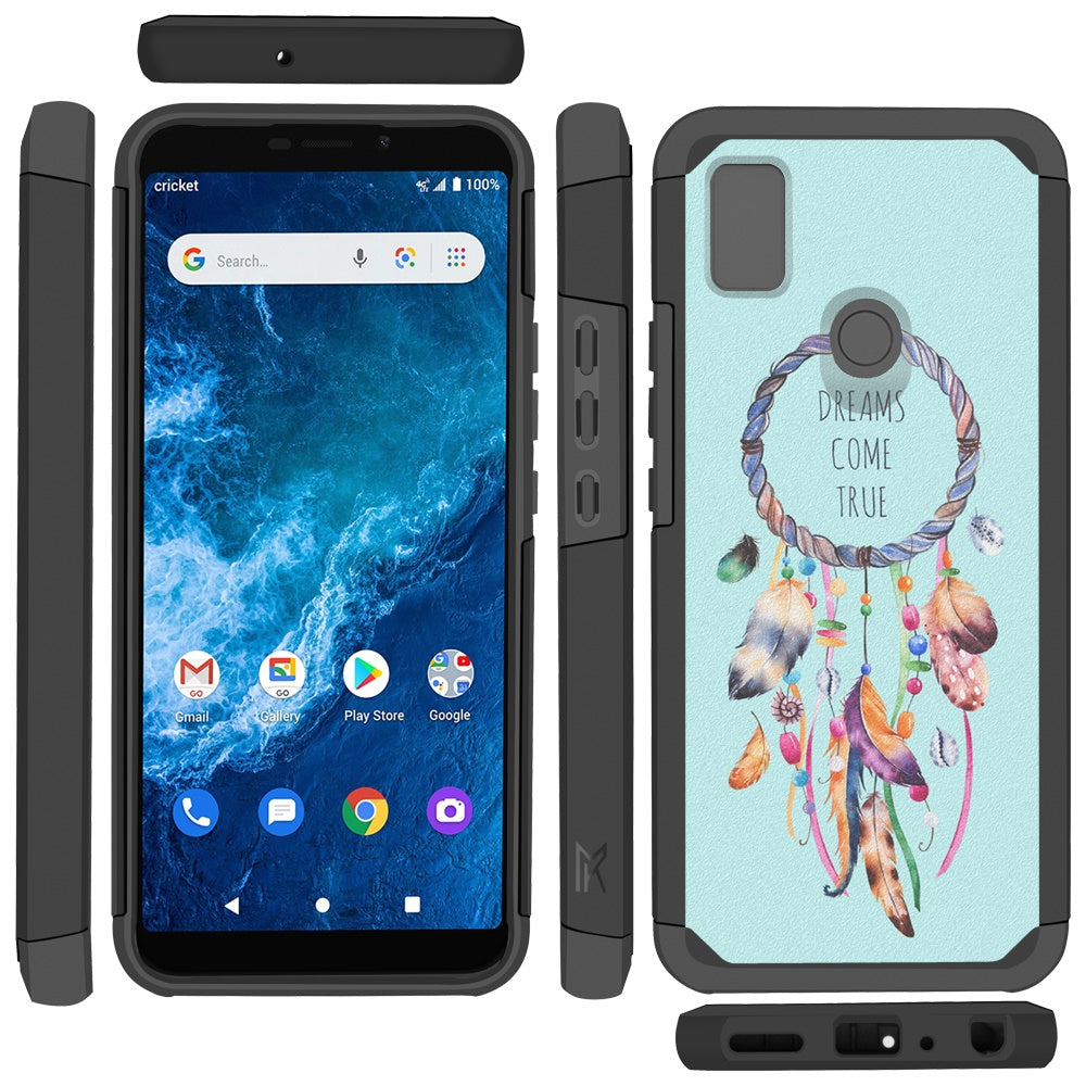 For Cricket Icon 4 Graphic Design Pattern Hard PC TPU 2in1 Tough Strong Hybrid Shockproof Armor Frame  Phone Case Cover