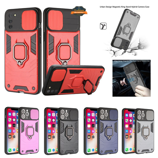 For Apple iPhone 13 Pro Max (6.7") Kickstand Hybrid with Camera Protector, Built-in 360° Rotate Ring Stand PC & TPU  Phone Case Cover