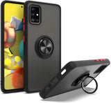For Motorola Moto G Power 2022 (6.5") Finger Ring Stand Holder Kickstand Hybrid Frosted Matte TPU Hard PC Frame Shock-Absorption  Phone Case Cover