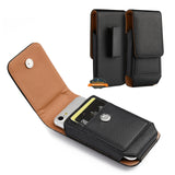For Samsung Galaxy A23 5G Universal Vertical Leather Case Holster with Card Slot, Rotation Belt Clip & Magnetic Closure Carrying Phone Pouch [Black]