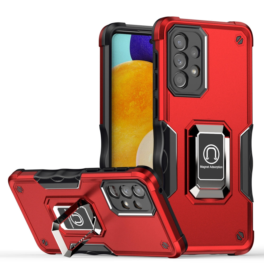 For Samsung Galaxy A33 5G Hybrid Hard PC Soft TPU Bumper with Magnetic Ring Stand Holder Military-Grade Drop Protection  Phone Case Cover