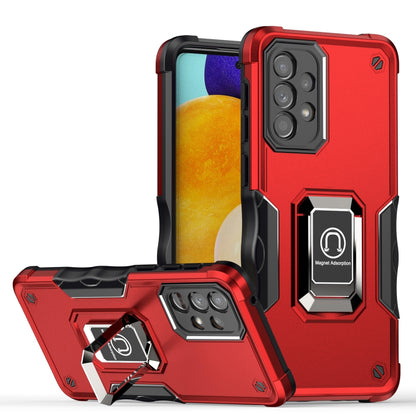 For Samsung Galaxy A33 5G Hybrid Hard PC Soft TPU Bumper with Magnetic Ring Stand Holder Military-Grade Drop Protection  Phone Case Cover