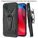 For OnePlus Nord N20 5G Combo 3 in 1 Rugged Swivel Belt Clip Holster Heavy Duty Hybrid Armor TPU with Kickstand Stand Black Phone Case Cover