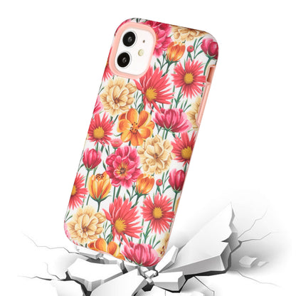For Apple iPhone 13 Pro Max (6.7") Bliss Floral Stylish Design Hybrid Rubber TPU Hard Shockproof Armor Slim  Phone Case Cover
