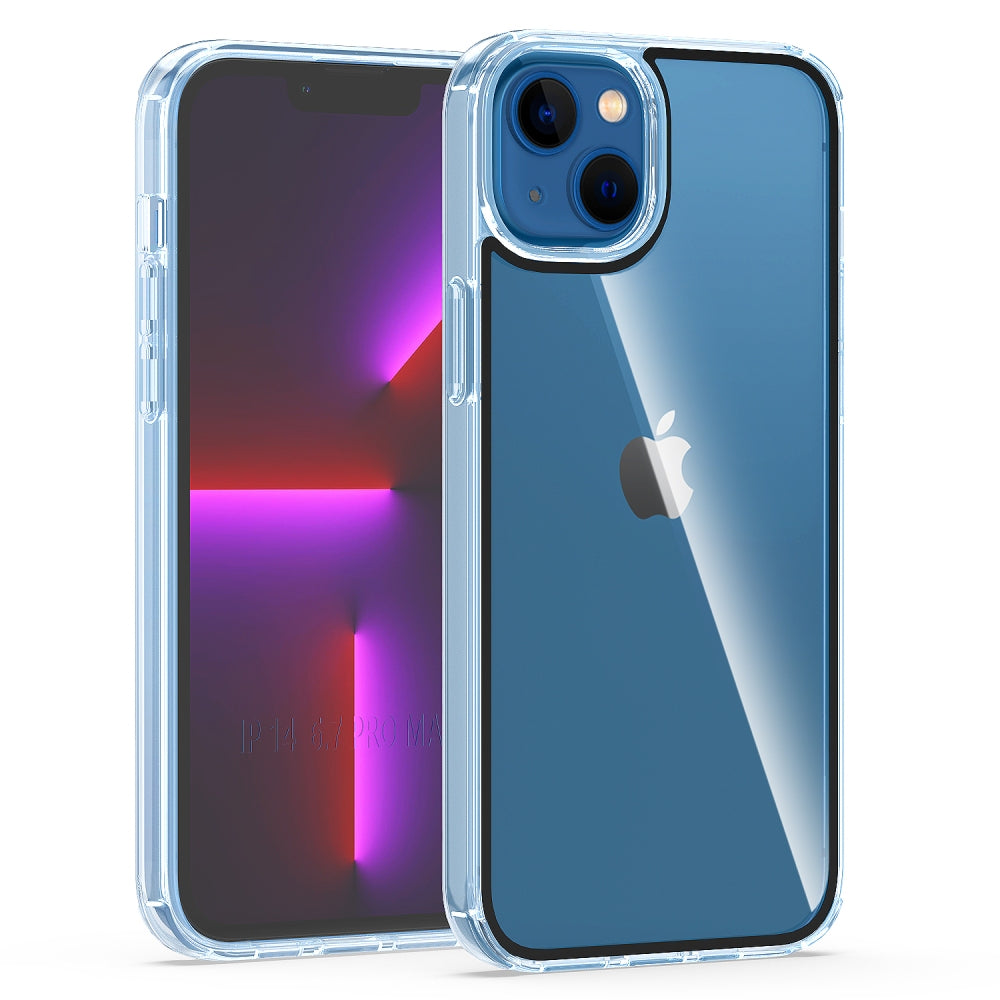 For Apple iPhone 14 Plus (6.7") Transparent Acrylic TPU Hybrid Cushion Rigid Shock Protection Rubber Bumper Hard Back  Phone Case Cover