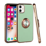 For Apple iPhone SE 2022 3rd/SE 2020/8/7 Slim Hybrid Metal Finger Ring Stand Hard Electroplated Edges TPU Frame Bumper  Phone Case Cover