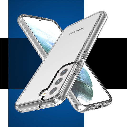 For Samsung Galaxy S22 Plus Clear Full Transparency Thick Hybrid Hard PC Shell & Soft TPU Shock-Absorption Skin Bumper Transparent Phone Case Cover