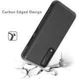 For Apple iPhone 13 Mini (5.4") Slim Thin Hybrid TPU 2-Piece Bumper Shockproof with Brushed Metal Texture Carbon Fiber Hard PC Back  Phone Case Cover