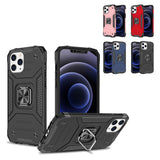 For Samsung Galaxy S21 Armor Hybrid with Ring Holder Kickstand Shockproof Heavy-Duty Durable Rugged Dual Layer Black Phone Case Cover