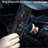 For Motorola Moto Edge 5G 2021 Hybrid Durable Dual Layer with 360 Rotatable Ring Stand Holder Kickstand Fit Magnetic Car Mount  Phone Case Cover