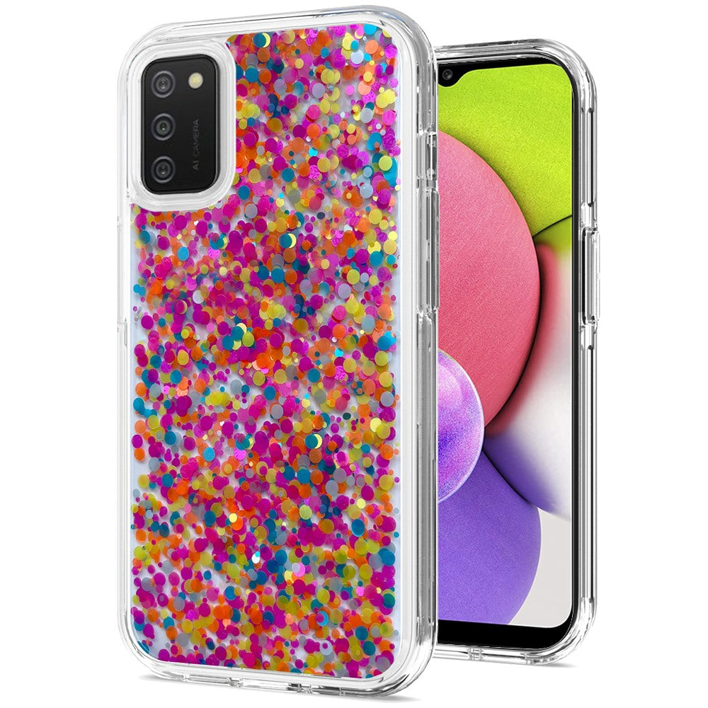 For Apple iPhone 14 Pro Max (6.7") Colorful Glitter Bling Sparkle Epoxy Glittering Shining Hybrid Hard Shockproof  Phone Case Cover