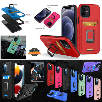 For Motorola Moto G 5G 2022 Wallet Case with Credit Card Slot Holder & Magnetic Stand Kickstand Ring Heavy Duty Hybrid  Phone Case Cover