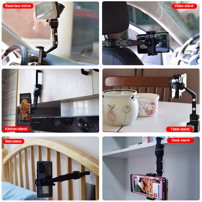 For Universal Phone Holder Mount 360° Rotatable Adjustable Smartphone Cradle Multi-Use for Rear View Mirror /Vehicle Back Seat /Desk /Kitchen Black Phone Case Cover