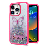 For Apple iPhone SE 3 (2022) SE/8/7 Butterfly Smile Glitter Bling Sparkle Epoxy Glittering Shining Hybrid Hard PC TPU  Phone Case Cover